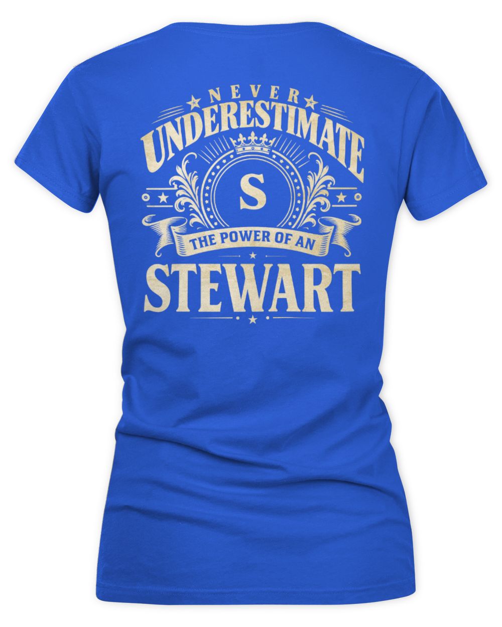 Never Underestimate Your Name Luxury Logo Shirt STEWART M1-63 / Women's V-Neck T-Shirt / royal