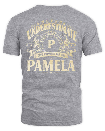 Never Underestimate Your Name Luxury Logo Shirt PAMELA M1-63 / Unisex Standard T-Shirt / sport grey