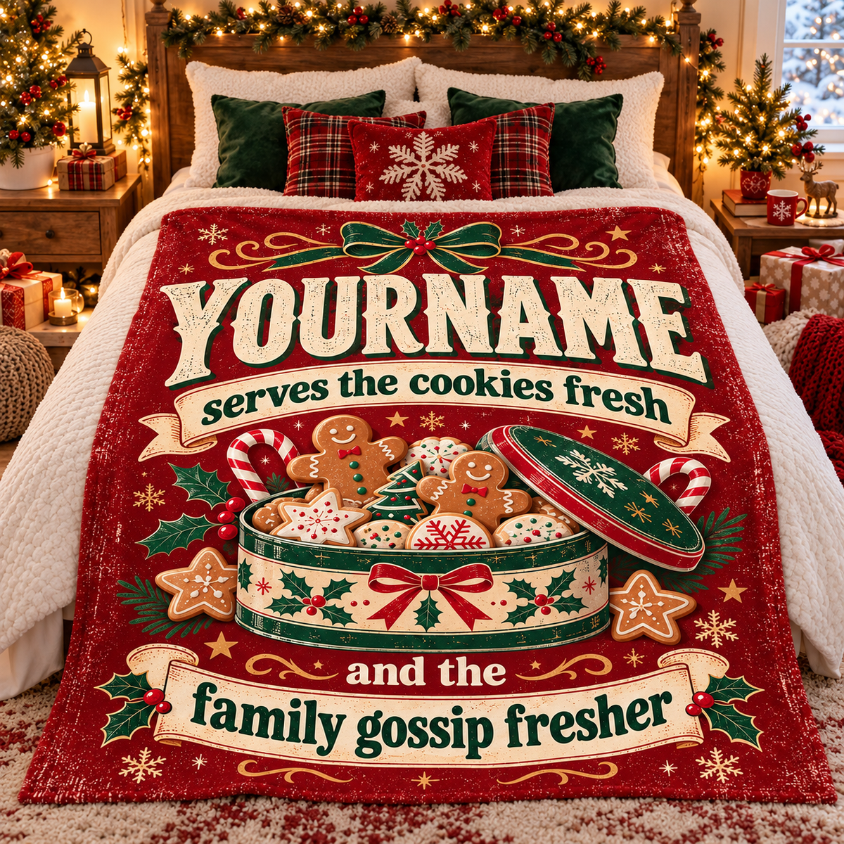 Your Name Servers The Cookies Fresh And The family Gossip Fresher - Personalized Blanket