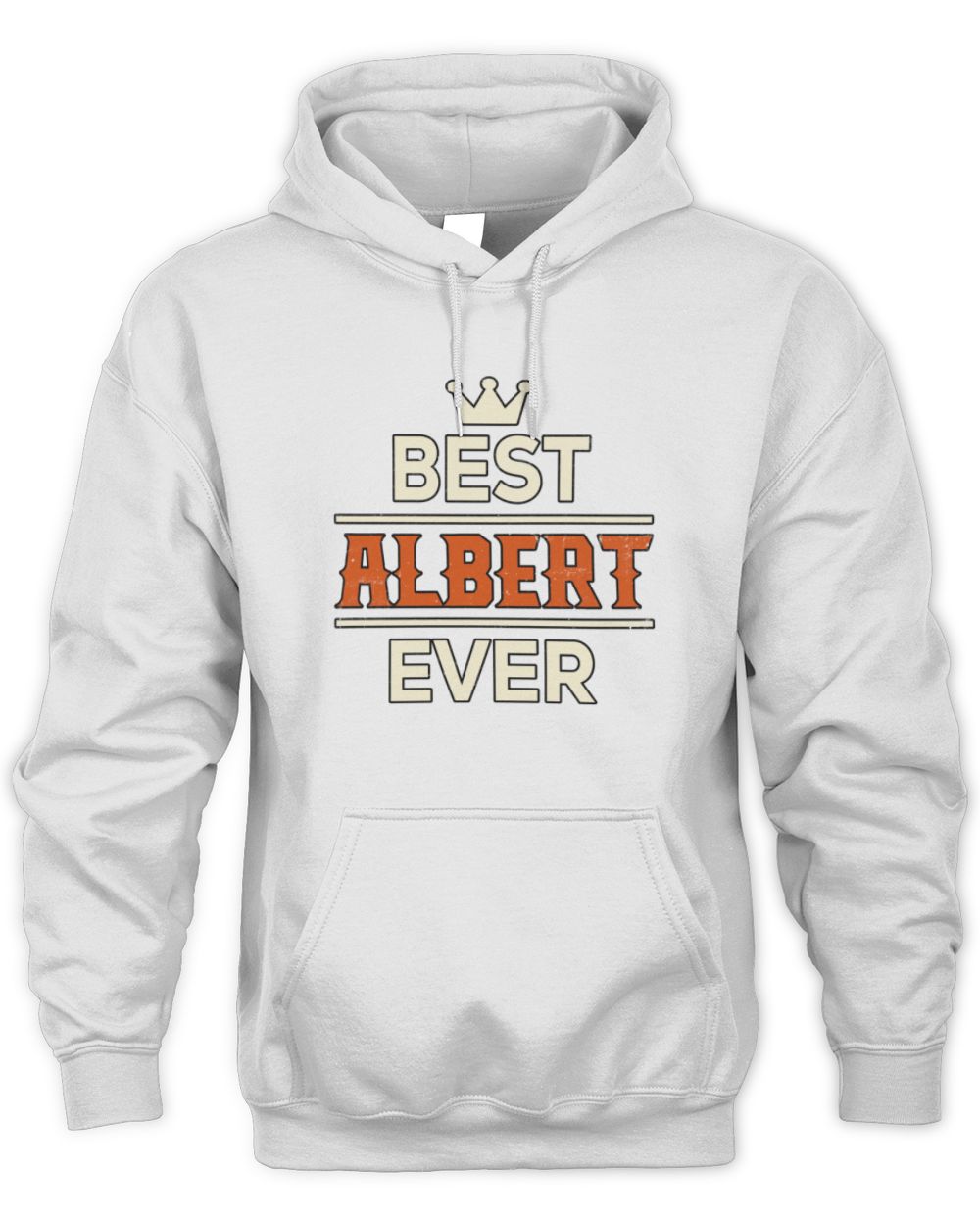 Best Your Name With Crown Shirt ALBERT M1-59 / Unisex Hoodie / white