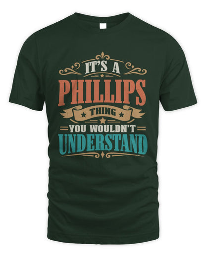 It’s a Name Thing Personalized Retro T-Shirt PHILLIPS M1-47 / Unisex Standard T-Shirt / forest green