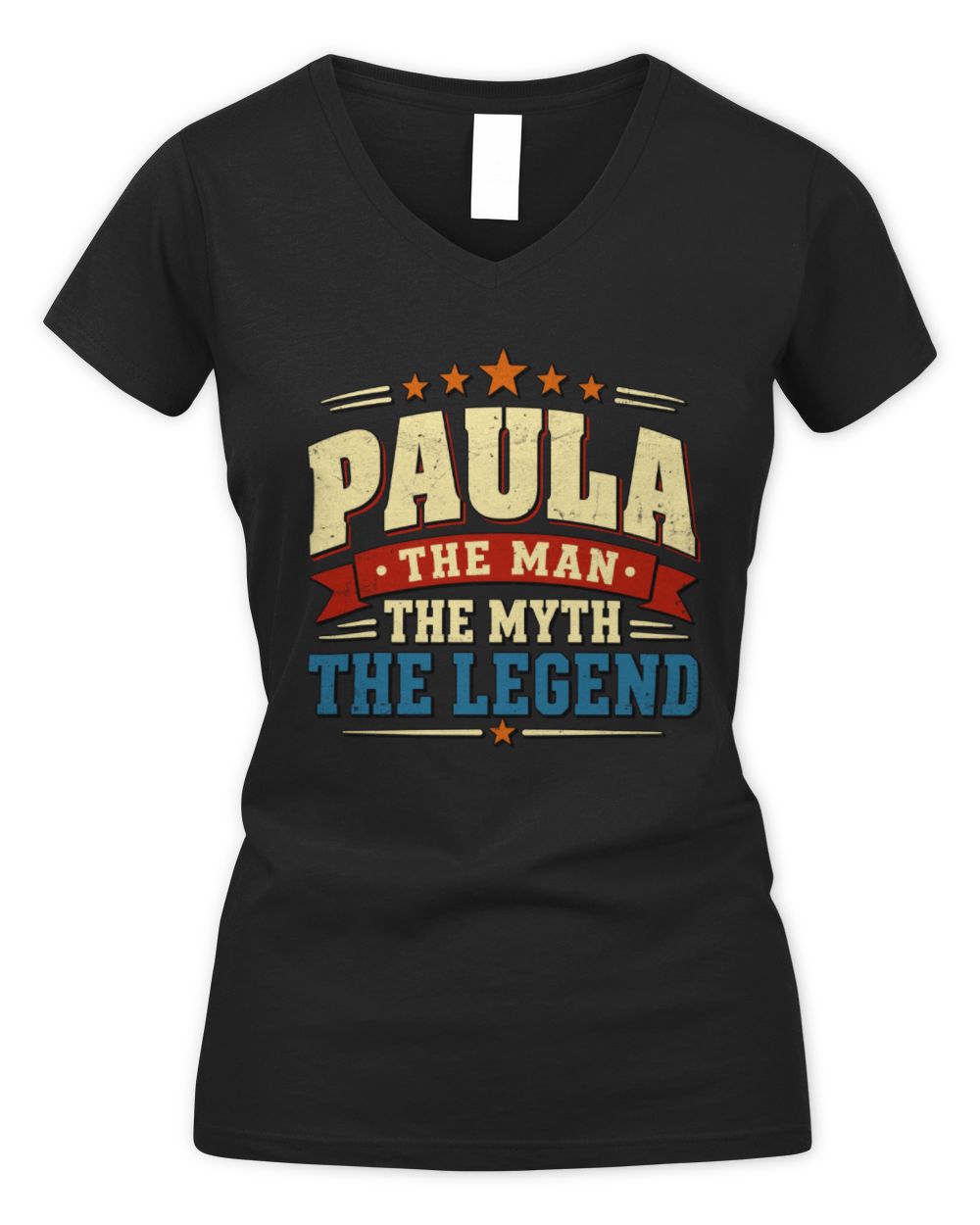 The Man The Myth The Legend Ribbon Vintage T-Shirt PAULA M1-56 / Women's V-Neck T-Shirt / black