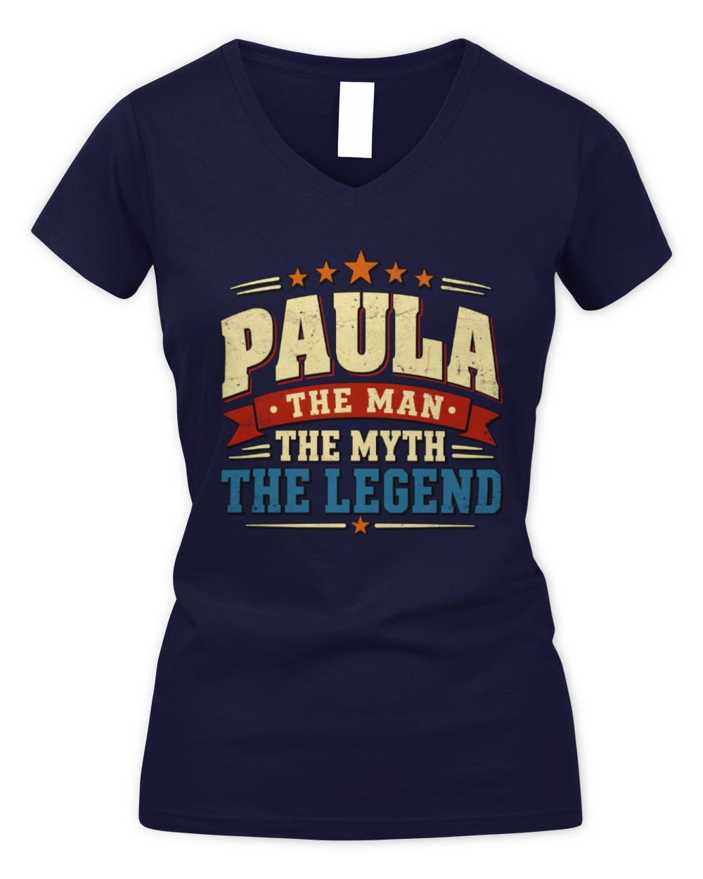 The Man The Myth The Legend Ribbon Vintage T-Shirt PAULA M1-56 / Women's V-Neck T-Shirt / navy