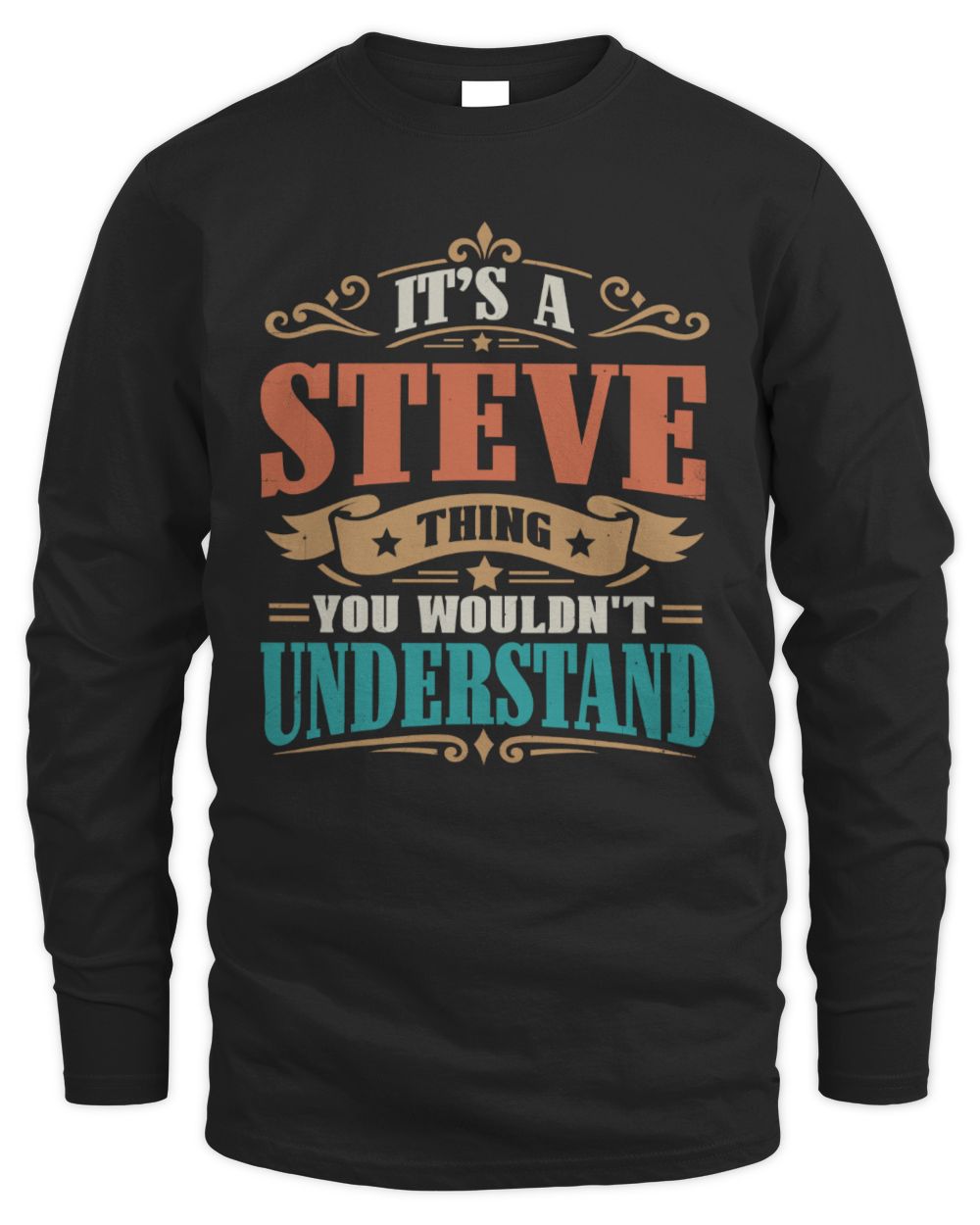 It’s a Name Thing Personalized Retro T-Shirt STEVE M1-47 / Men's Long Sleeved T-Shirt / black