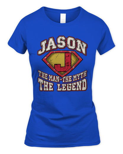 The Man The Myth The Legend Superman Graphic T-Shirt JASON M1-74 / Women's Standard T-Shirt / royal