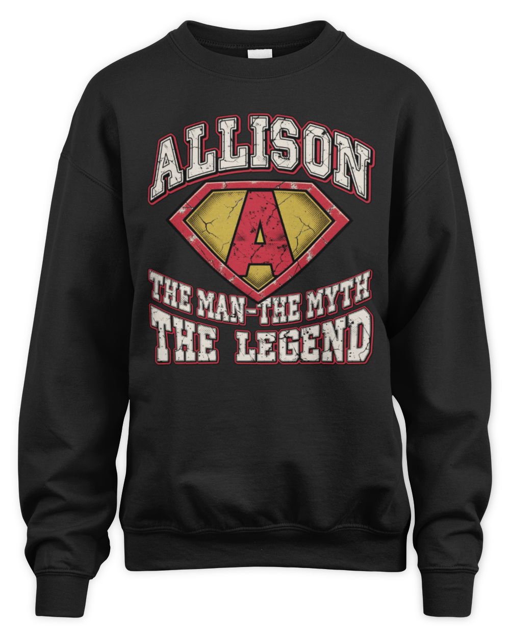 The Man The Myth The Legend Superman Graphic T-Shirt ALLISON M1-74 / Unisex Sweatshirt / black