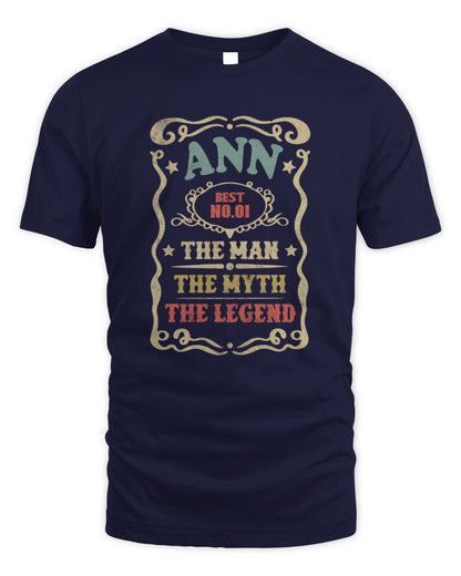 The Man The Myth The Legend Vintage Gold Wine Shirt ANN M1-52 / Unisex Standard T-Shirt / navy