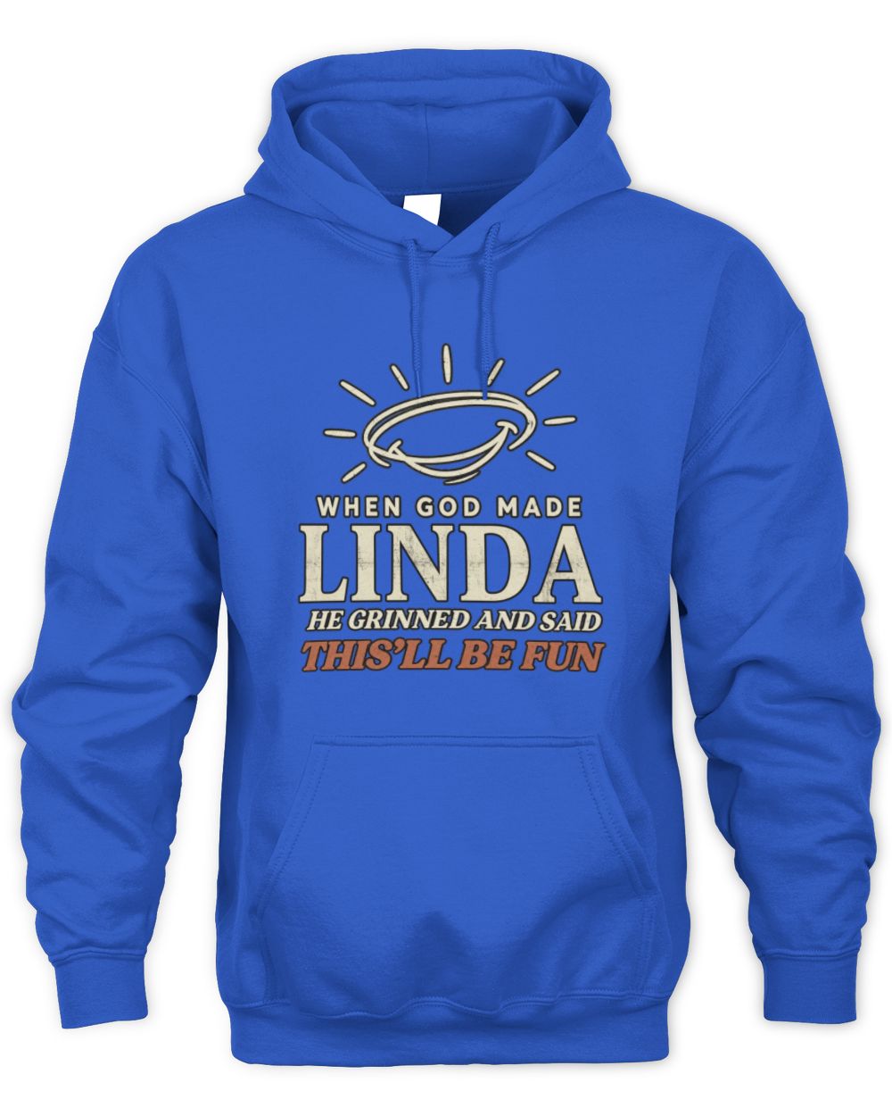 When God Made Your Name Funny Western T-Shirt T-Shirt LINDA M1-S82 / Unisex Hoodie / royal