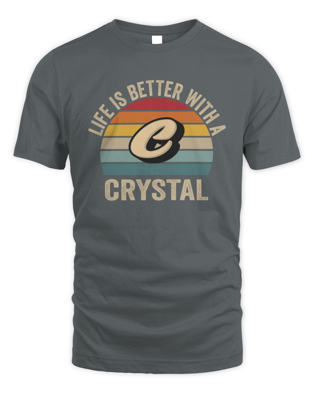 Life Is Better with Name Vintage Sun Shirt CRYSTAL M1-50 / Unisex Standard T-Shirt / charcoal