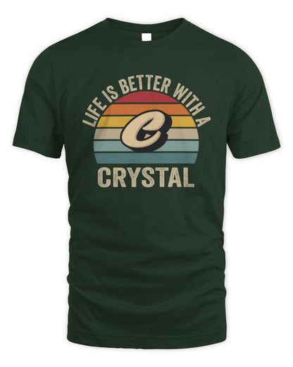 Life Is Better with Name Vintage Sun Shirt CRYSTAL M1-50 / Unisex Standard T-Shirt / forest green