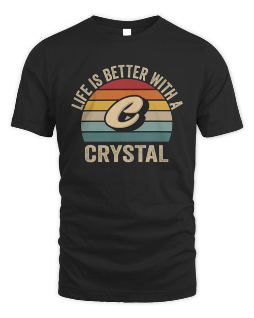 Life Is Better with Name Vintage Sun Shirt CRYSTAL M1-50 / Unisex Standard T-Shirt / black
