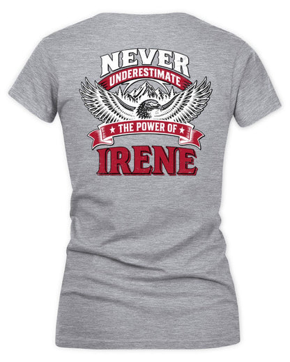 Never Underestimate Your Name Eagle Mountain Shirt IRENE M1-61 / Women's V-Neck T-Shirt / sport grey