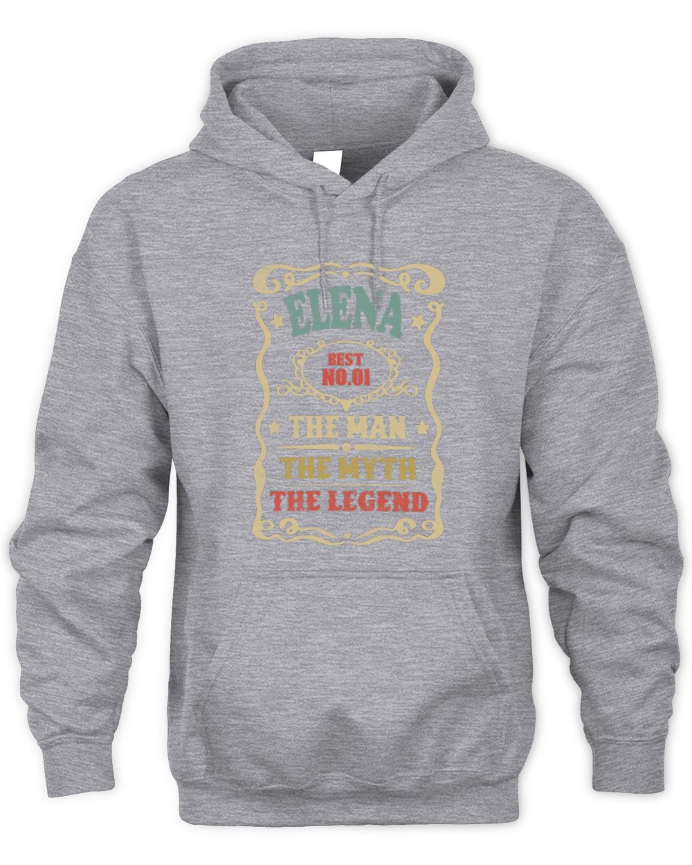 The Man The Myth The Legend Vintage Gold Wine Shirt ELENA M1-52 / Unisex Hoodie / sport grey