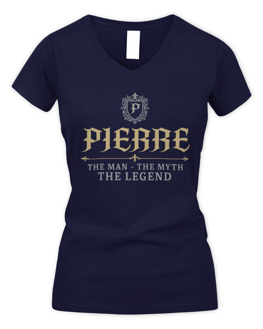 The Man The Myth The Legend Western Shirt PIERRE M1-78 / Women's V-Neck T-Shirt / navy