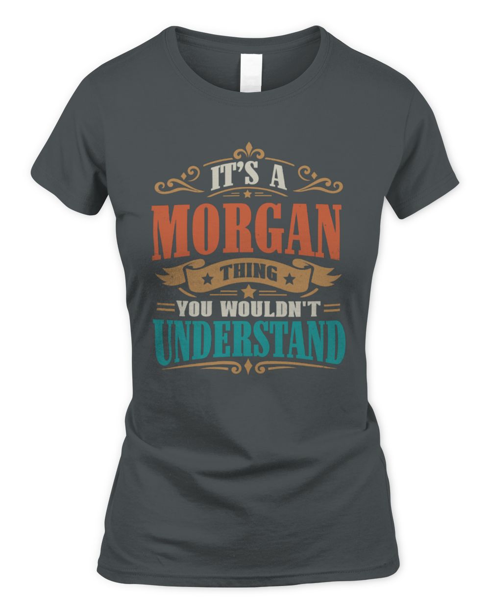It’s a Name Thing Personalized Retro T-Shirt MORGAN M1-47 / Women's Standard T-Shirt / charcoal
