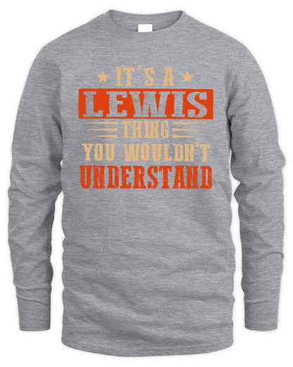 It's a Name Thing Personalized Funny Shirt LEWIS M1-51 / Men's Long Sleeved T-Shirt / sport grey