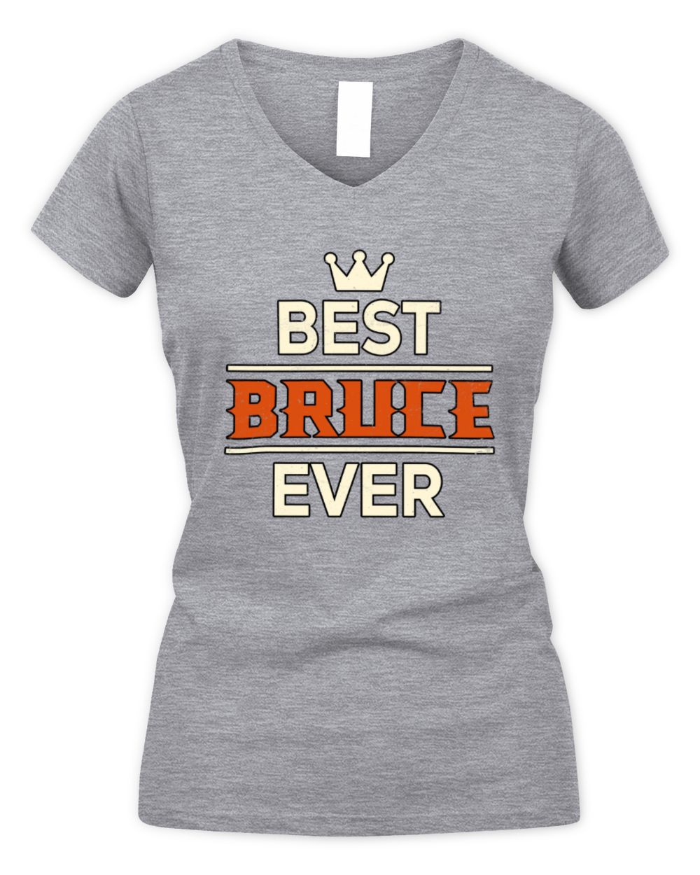 Best Your Name With Crown Shirt BRUCE M1-59 / Women's V-Neck T-Shirt / sport grey