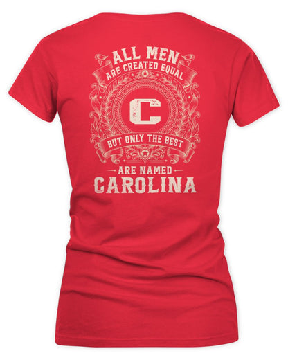 All Men Are Created Equal Cool Logo Shirt CAROLINA M1-60 / Women's V-Neck T-Shirt / red