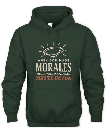 When God Made Your Name Funny Western T-Shirt T-Shirt MORALES M1-S82 / Unisex Hoodie / forest green