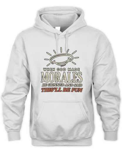When God Made Your Name Funny Western T-Shirt T-Shirt MORALES M1-S82 / Unisex Hoodie / white