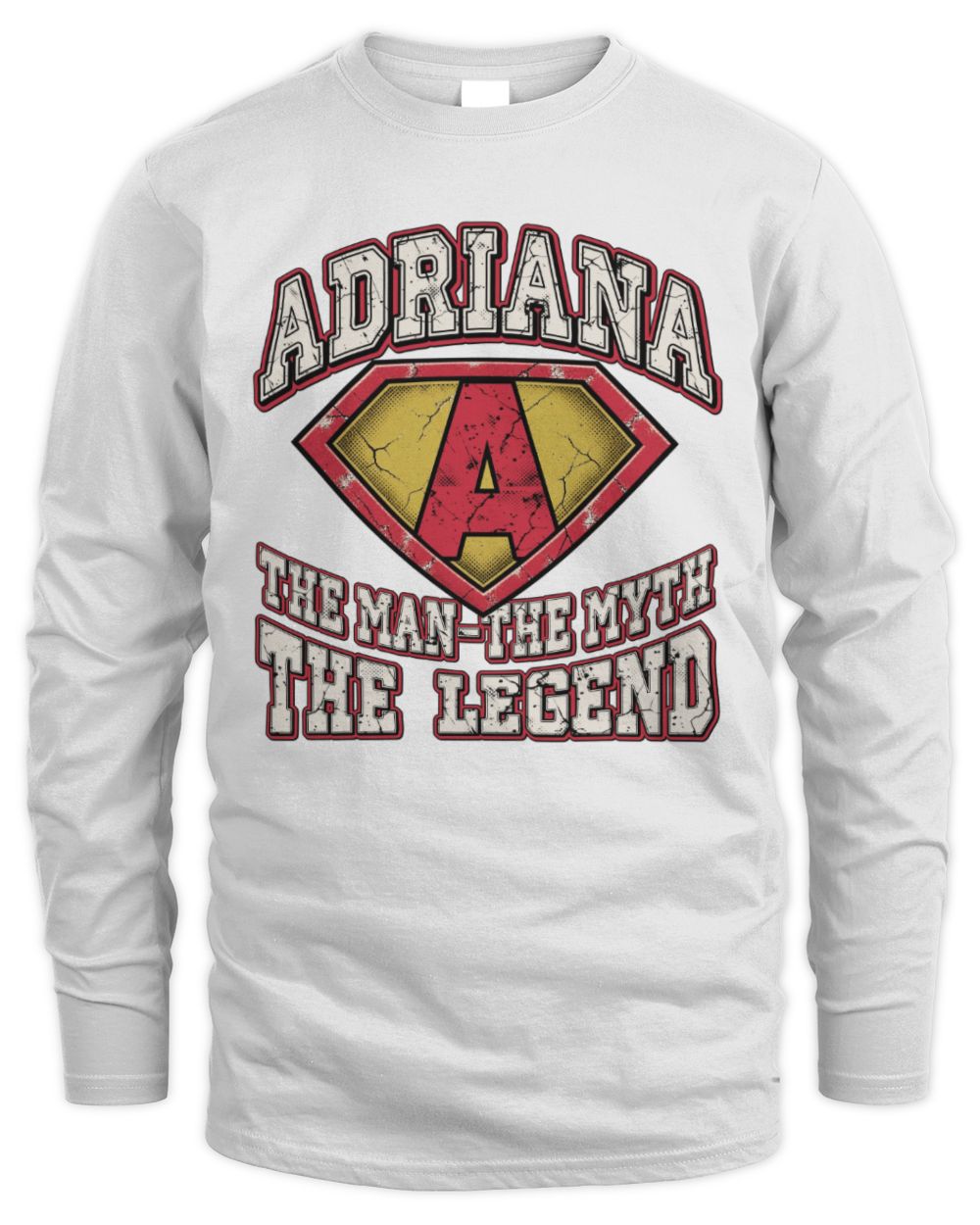The Man The Myth The Legend Superman Graphic T-Shirt ADRIANA M1-74 / Men's Long Sleeved T-Shirt / white