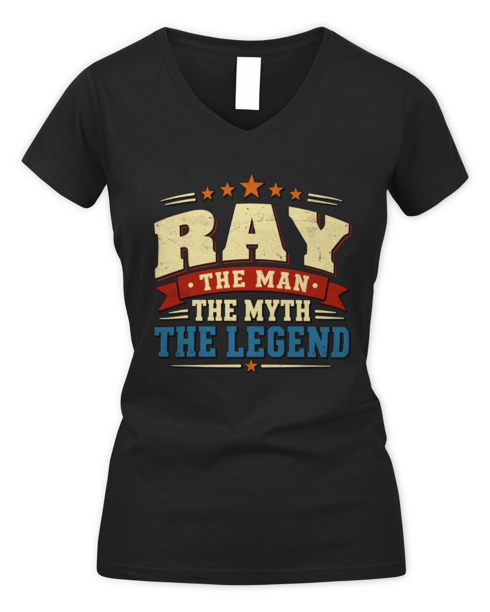The Man The Myth The Legend Ribbon Vintage T-Shirt RAY M1-56 / Women's V-Neck T-Shirt / black