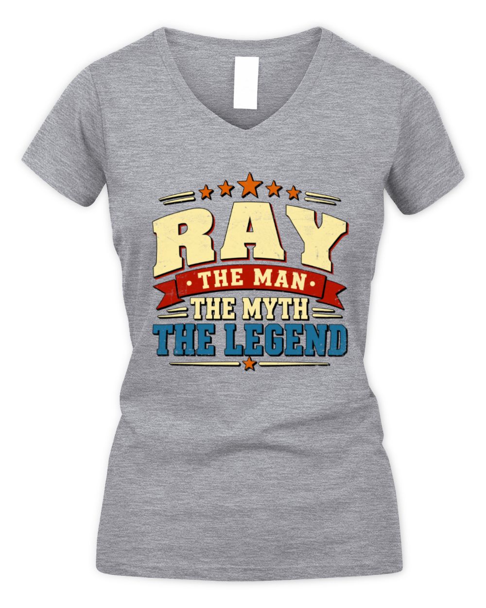 The Man The Myth The Legend Ribbon Vintage T-Shirt RAY M1-56 / Women's V-Neck T-Shirt / sport grey