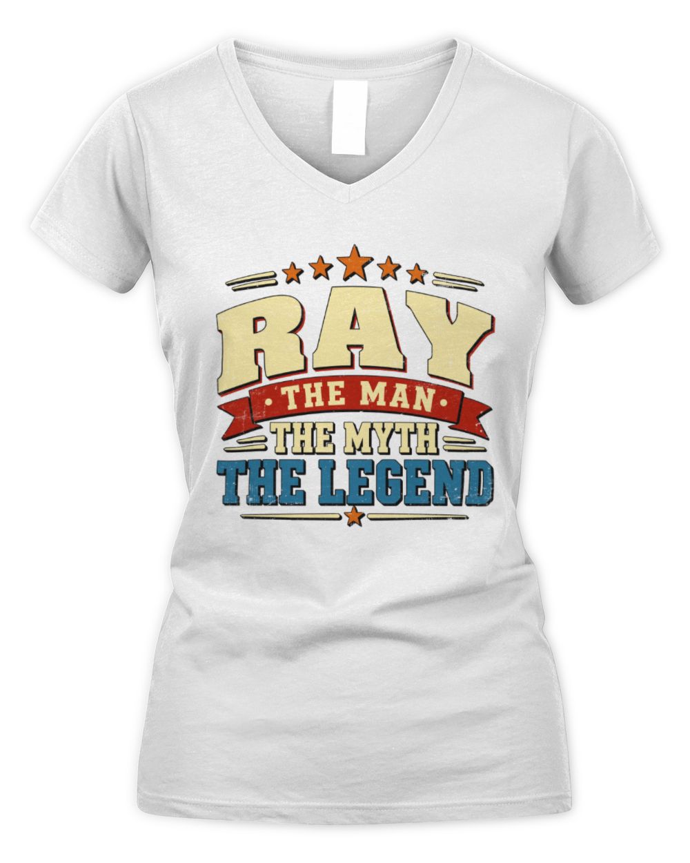 The Man The Myth The Legend Ribbon Vintage T-Shirt RAY M1-56 / Women's V-Neck T-Shirt / white