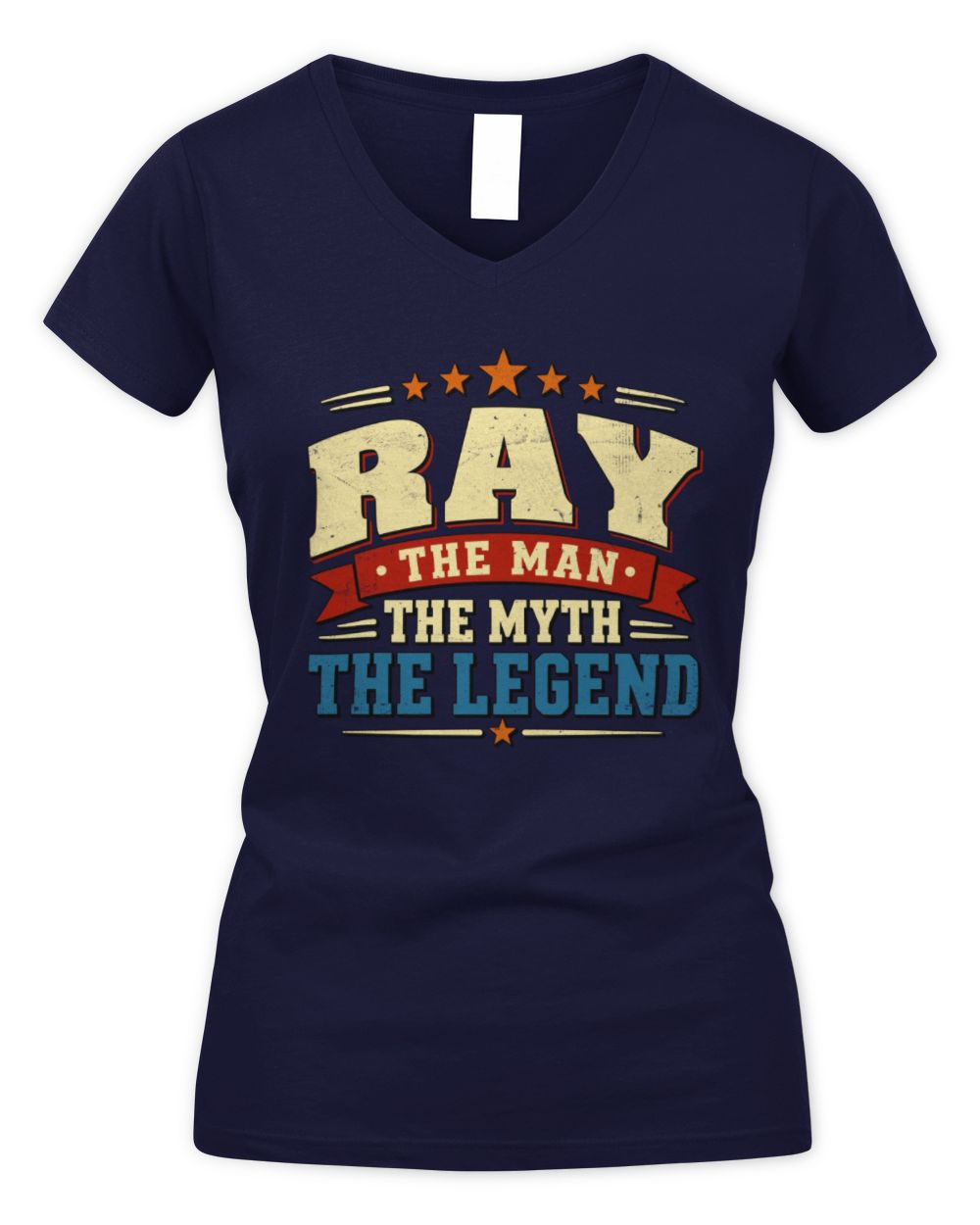 The Man The Myth The Legend Ribbon Vintage T-Shirt RAY M1-56 / Women's V-Neck T-Shirt / navy