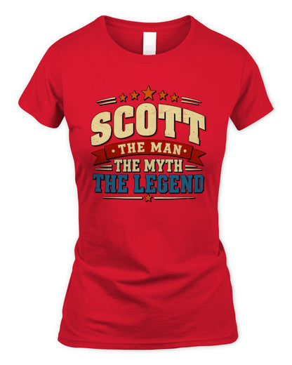 The Man The Myth The Legend Ribbon Vintage T-Shirt SCOTT M1-56 / Women's Standard T-Shirt / red