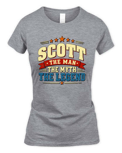 The Man The Myth The Legend Ribbon Vintage T-Shirt SCOTT M1-56 / Women's Standard T-Shirt / sport grey