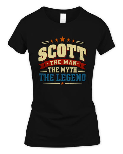 The Man The Myth The Legend Ribbon Vintage T-Shirt SCOTT M1-56 / Women's Standard T-Shirt / black