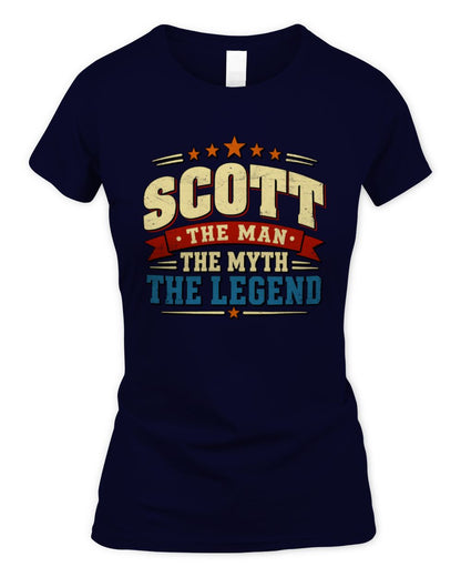 The Man The Myth The Legend Ribbon Vintage T-Shirt SCOTT M1-56 / Women's Standard T-Shirt / navy