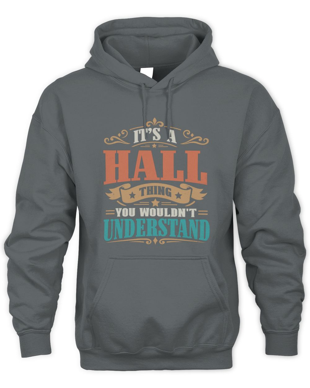 It’s a Name Thing Personalized Retro T-Shirt HALL M1-47 / Unisex Hoodie / charcoal