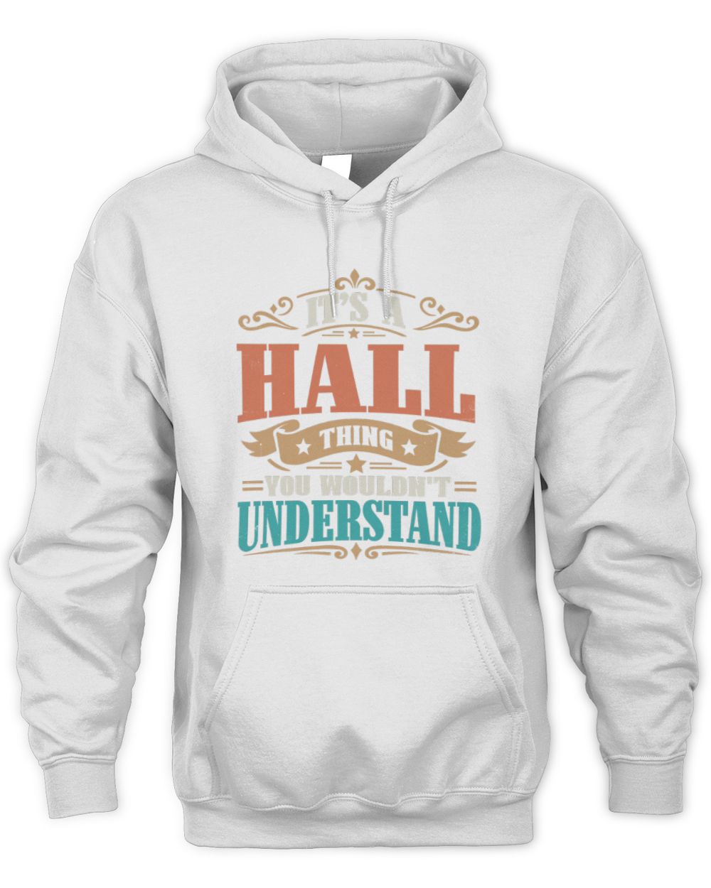 It’s a Name Thing Personalized Retro T-Shirt HALL M1-47 / Unisex Hoodie / white
