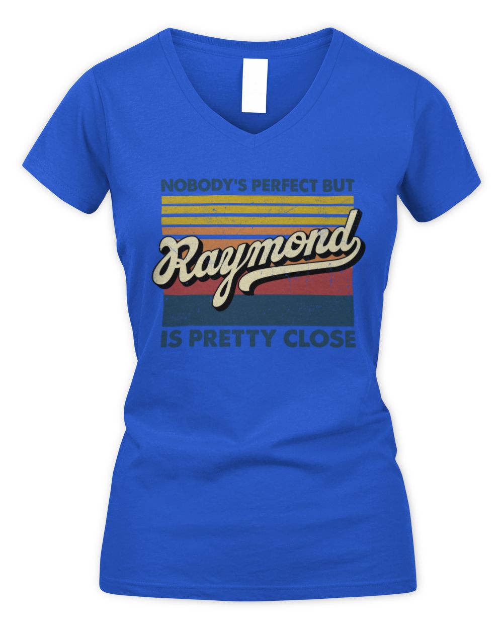 Nobody's Perfect But Your Name Is Pretty Close Retro Shirt RAYMOND M1-65 / Women's V-Neck T-Shirt / royal