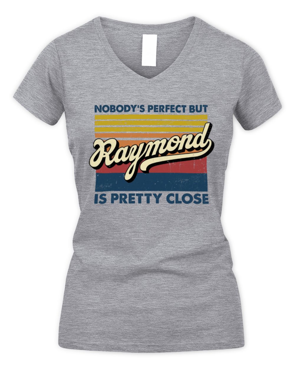 Nobody's Perfect But Your Name Is Pretty Close Retro Shirt RAYMOND M1-65 / Women's V-Neck T-Shirt / sport grey