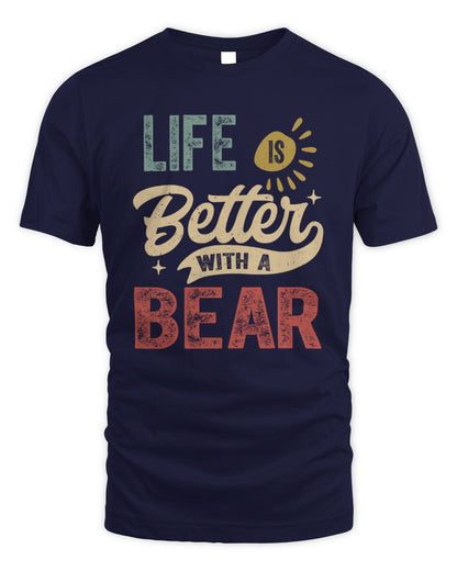 Life Is Better With a Name Personalized Retro T-Shirt BEAR-48 / Unisex Standard T-Shirt / navy
