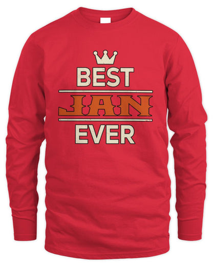 Best Your Name With Crown Shirt JAN M1-59 / Men's Long Sleeved T-Shirt / red
