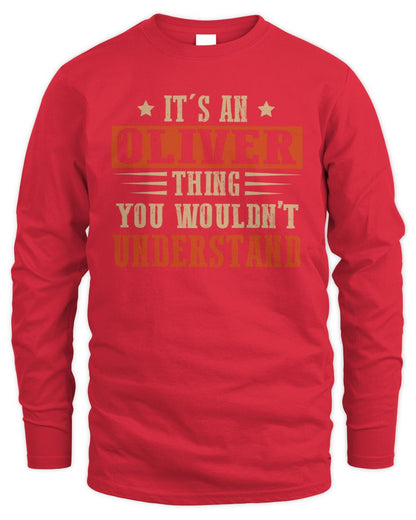 It's a Name Thing Personalized Funny Shirt OLIVER M1-51 / Men's Long Sleeved T-Shirt / red