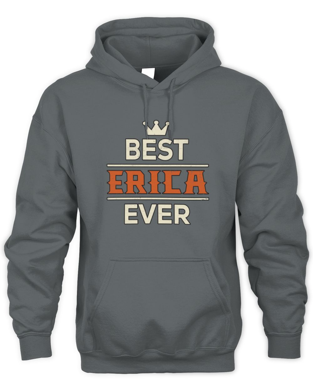 Best Your Name With Crown Shirt ERICA M1-59 / Unisex Hoodie / charcoal