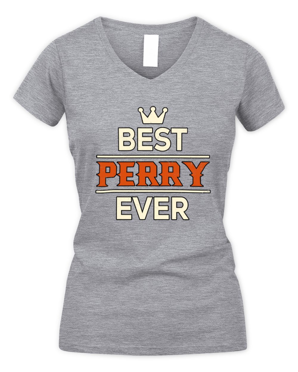 Best Your Name With Crown Shirt PERRY M1-59 / Women's V-Neck T-Shirt / sport grey
