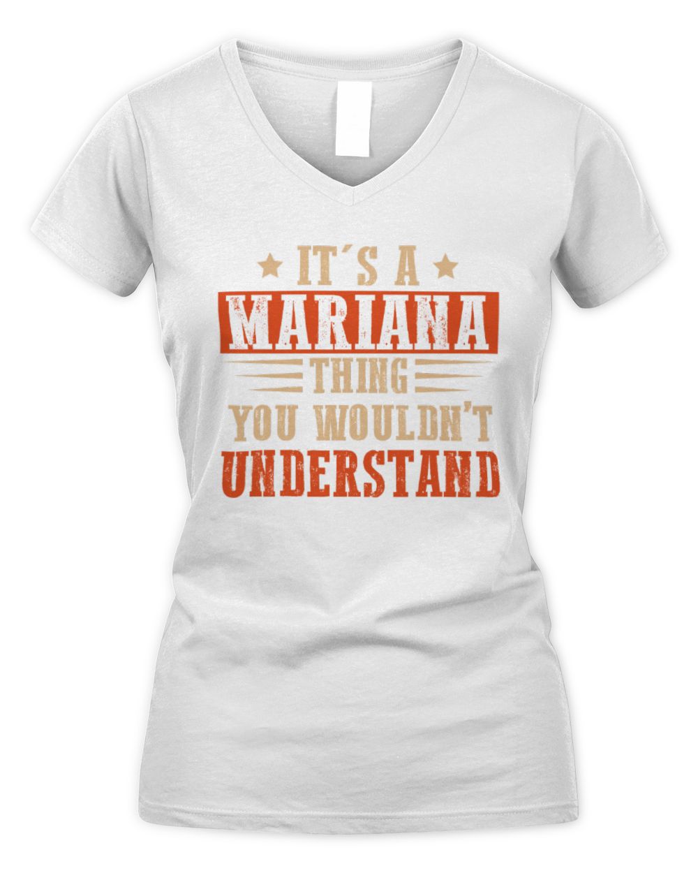 It's a Name Thing Personalized Funny Shirt MARIANA M1-51 / Women's V-Neck T-Shirt / white