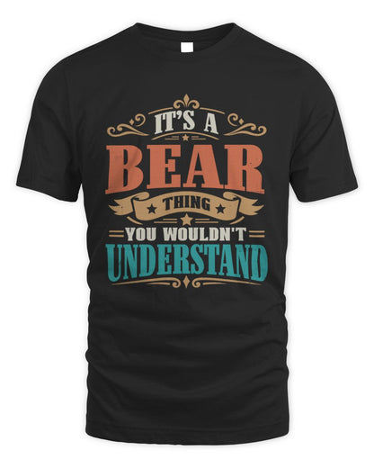 It’s a Name Thing Personalized Retro T-Shirt BEAR M1-47 / Unisex Standard T-Shirt / black