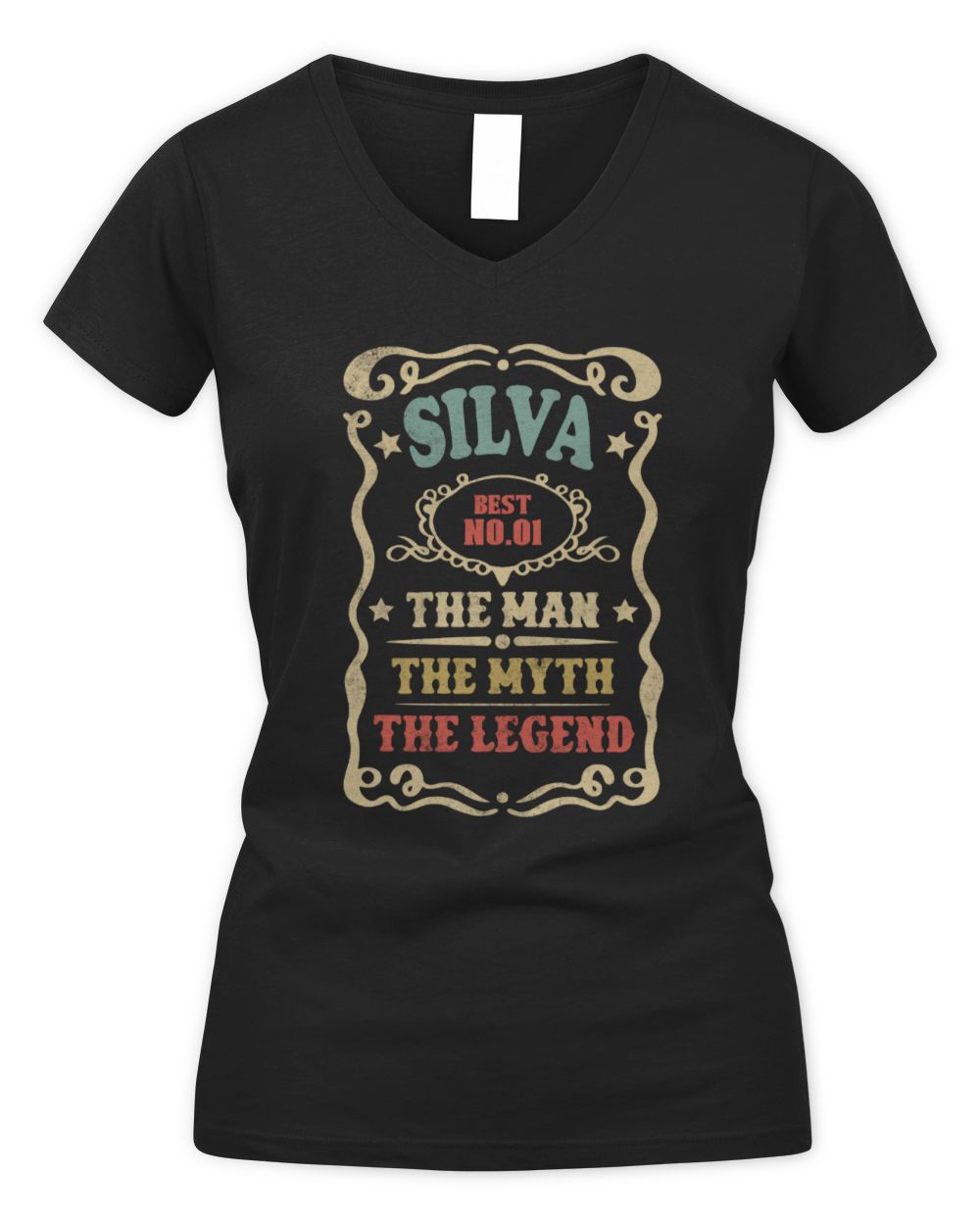 The Man The Myth The Legend Vintage Gold Wine Shirt SILVA M1-52 / Women's V-Neck T-Shirt / black