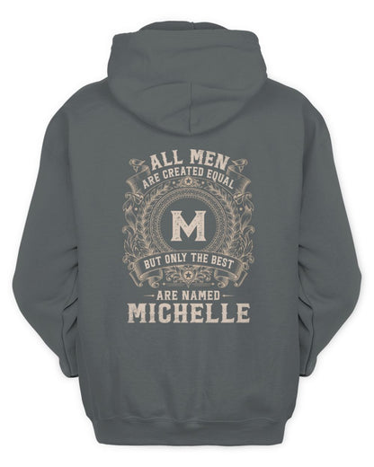 All Men Are Created Equal Cool Logo Shirt MICHELLE M1-60 / Unisex Hoodie / charcoal