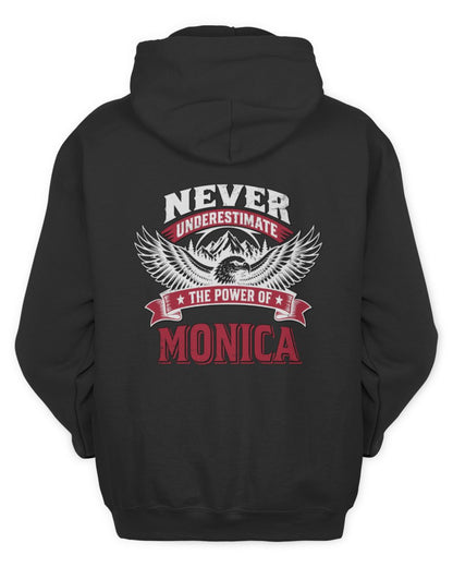 Never Underestimate Your Name Eagle Mountain Shirt MONICA M1-61 / Unisex Hoodie / black
