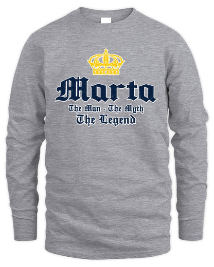 The Man The Myth The Legend Corona Beer T-Shirt MARTA M1-S83 / Men's Long Sleeved T-Shirt / sport grey