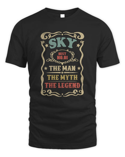 The Man The Myth The Legend Vintage Gold Wine Shirt SKY M1-52 / Unisex Standard T-Shirt / black
