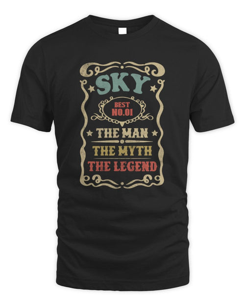The Man The Myth The Legend Vintage Gold Wine Shirt SKY M1-52 / Unisex Standard T-Shirt / black